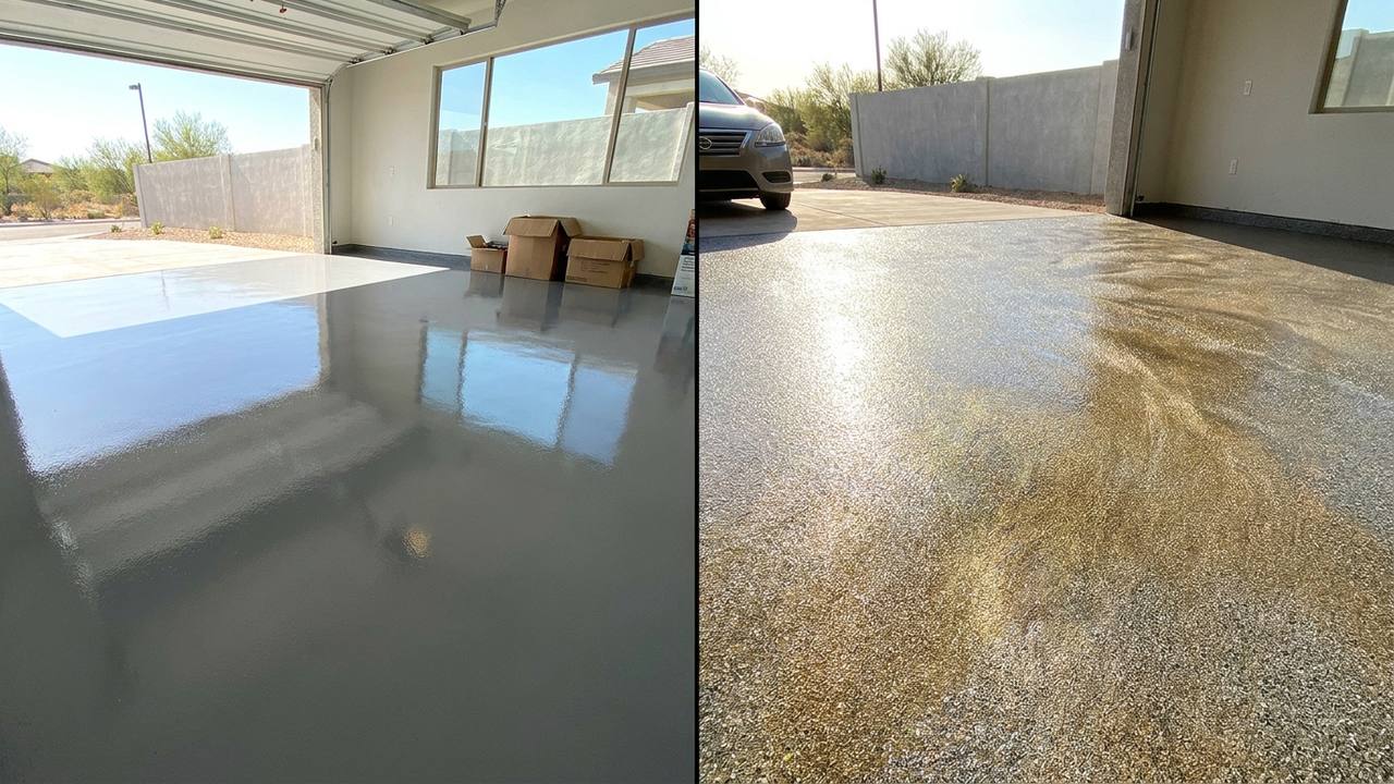 Epoxy vs polyaspartic floor coating comparison Phoenix